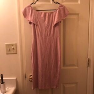 Pink off the shoulder dress